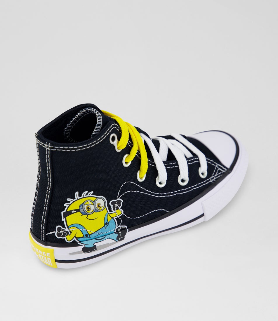 Minions Chuck Taylor All Star Hi Junior Black Canvas Sneakers
