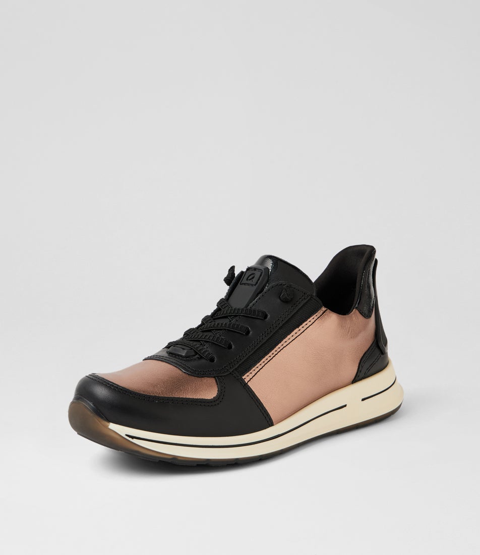 Osaka 36 Black Pewter Leather Sneakers