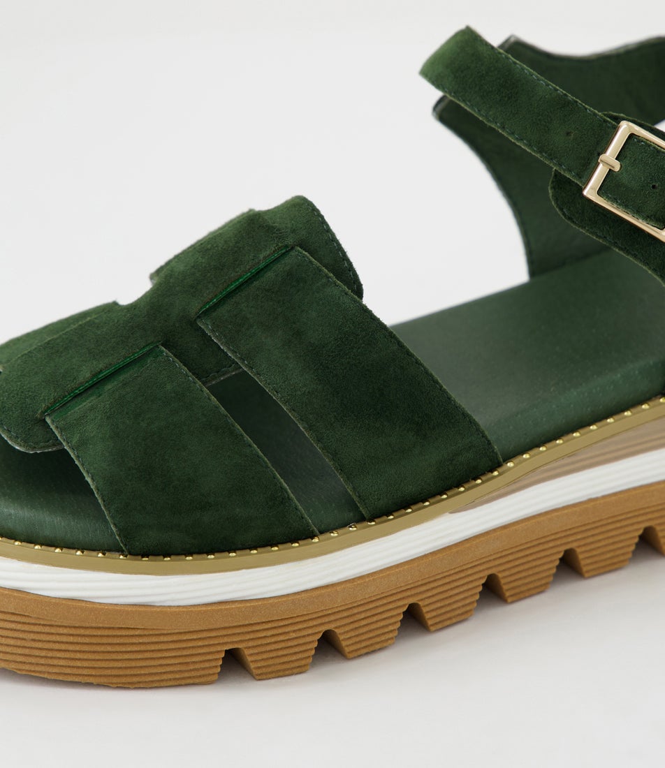 Simm Olive Suede Sandals