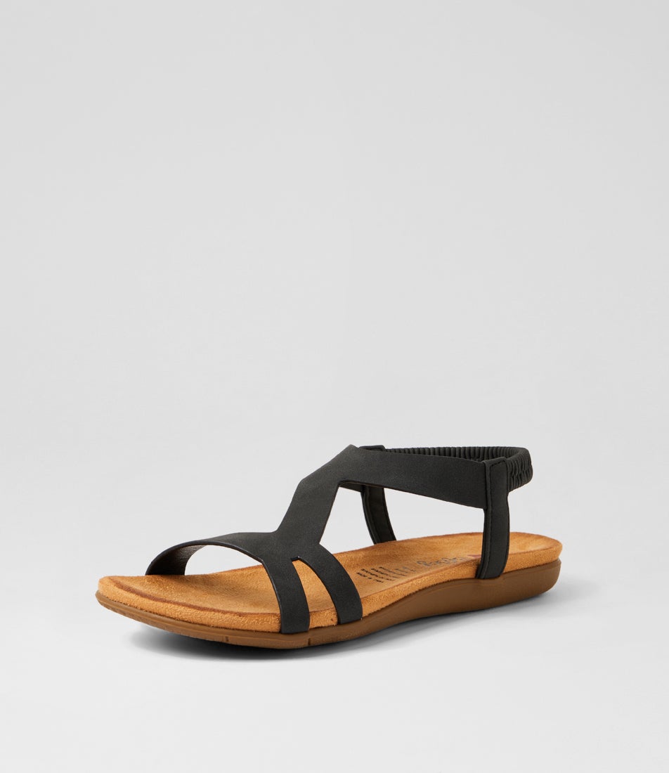 Fikela Black Nubuck Pu Sandals