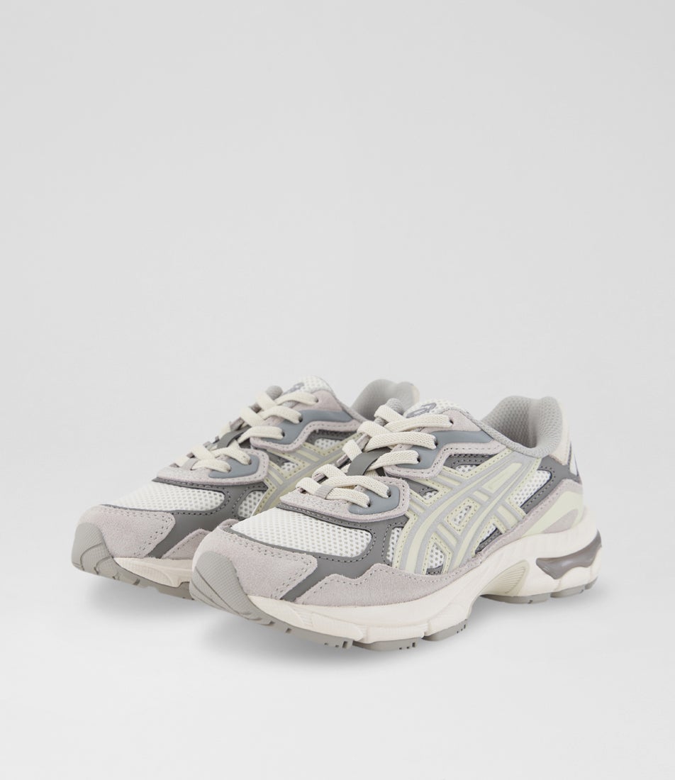 Gel Nyc Junior Cream Oyster Grey Microsuede Sneakers
