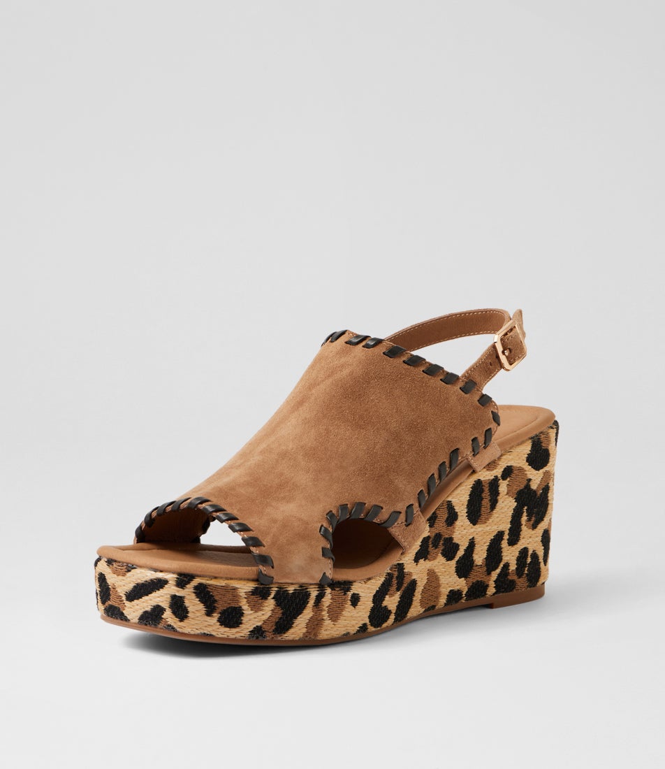 Conee Light Choc Leopard Multi Wedges