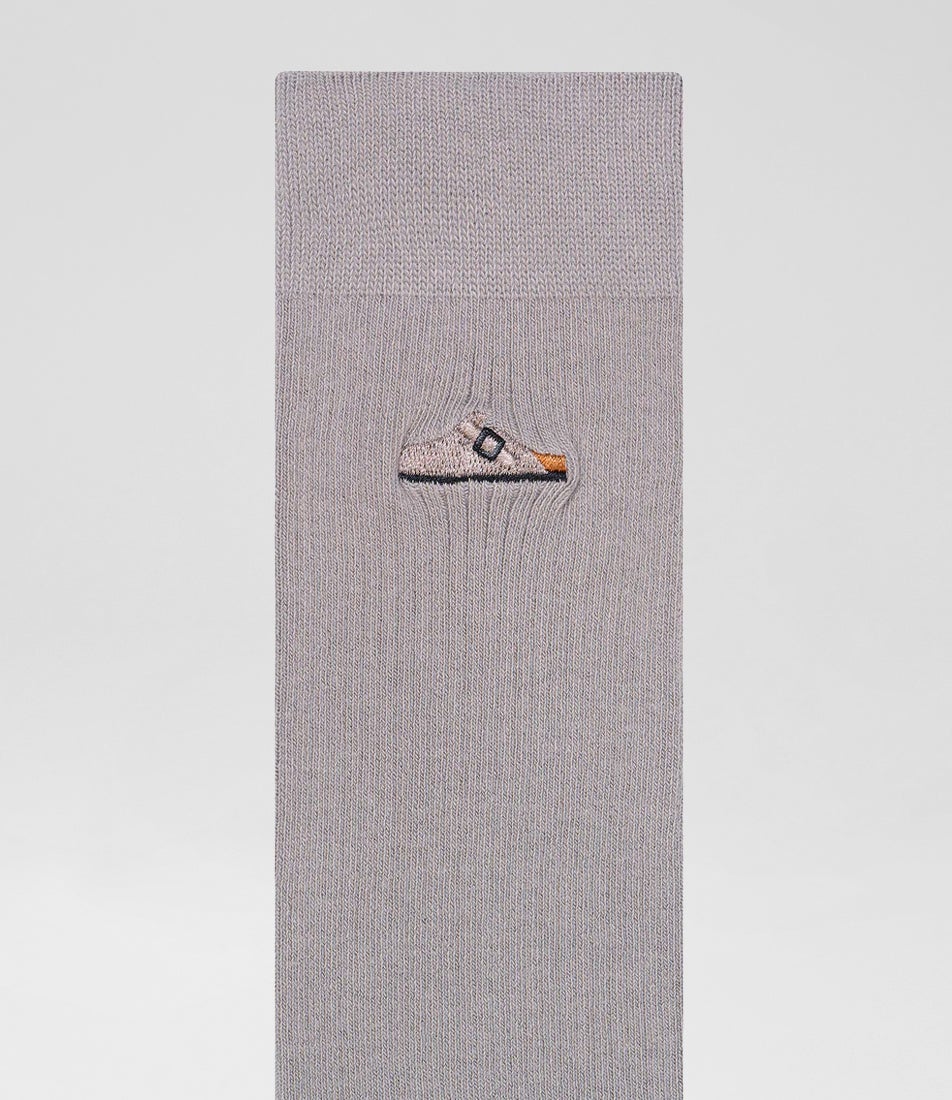 Cotton Ribbed Stone Coin Socks