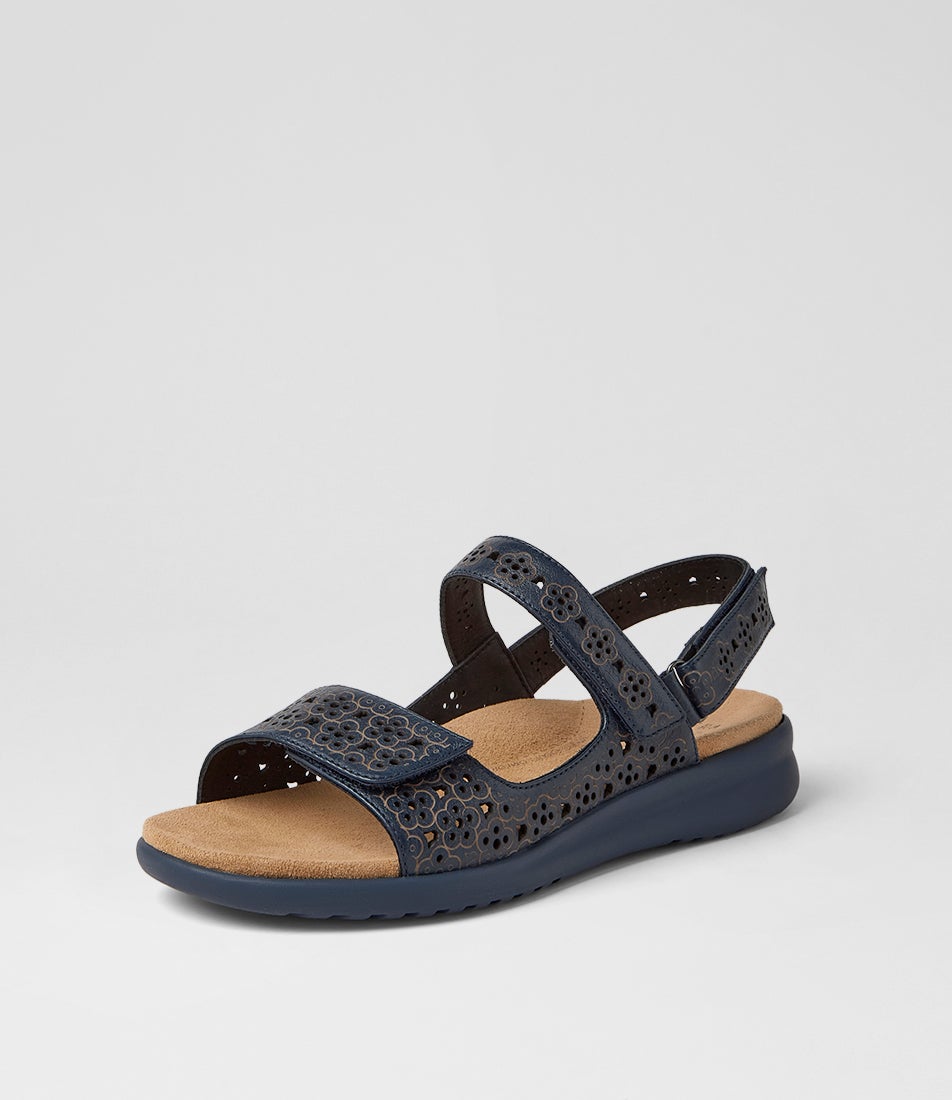 Belon Xw Navy Leather Sandals