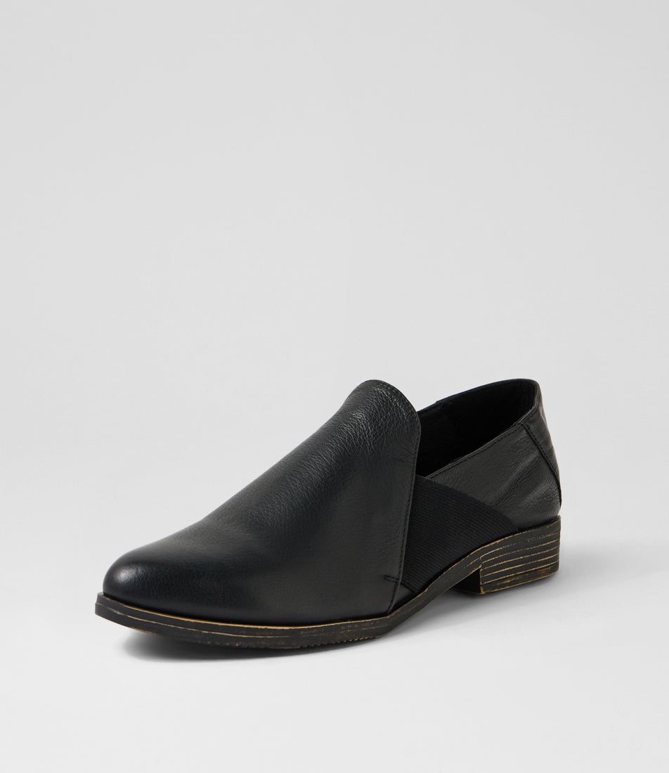Kefect Black Leather Loafers