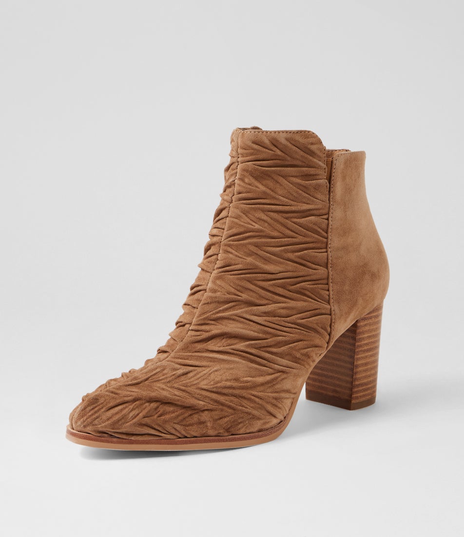 Amparo Light Choc Natural Suede Ankle Boots