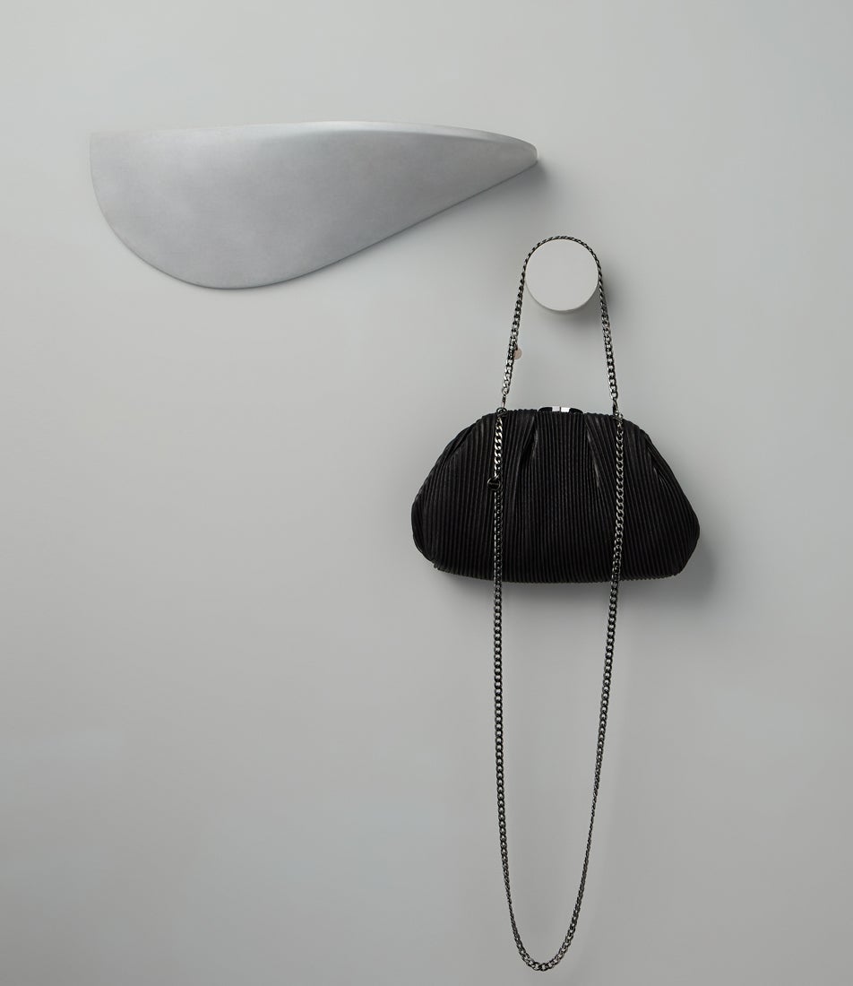 Naomi Pleated Black Fabric