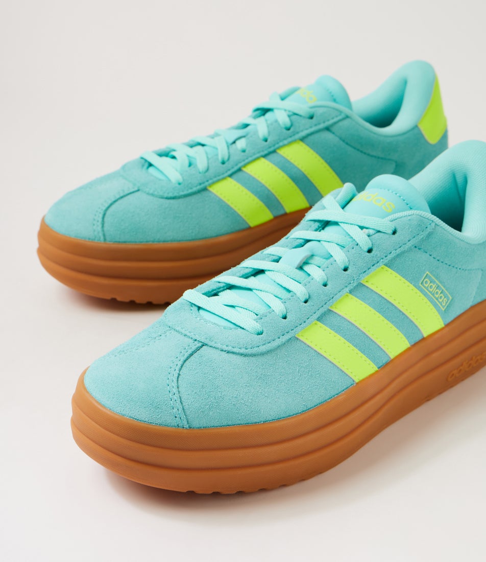 Vl Court Bold W Flash Aqua Lucid Lemon Gum Fabric Sneakers