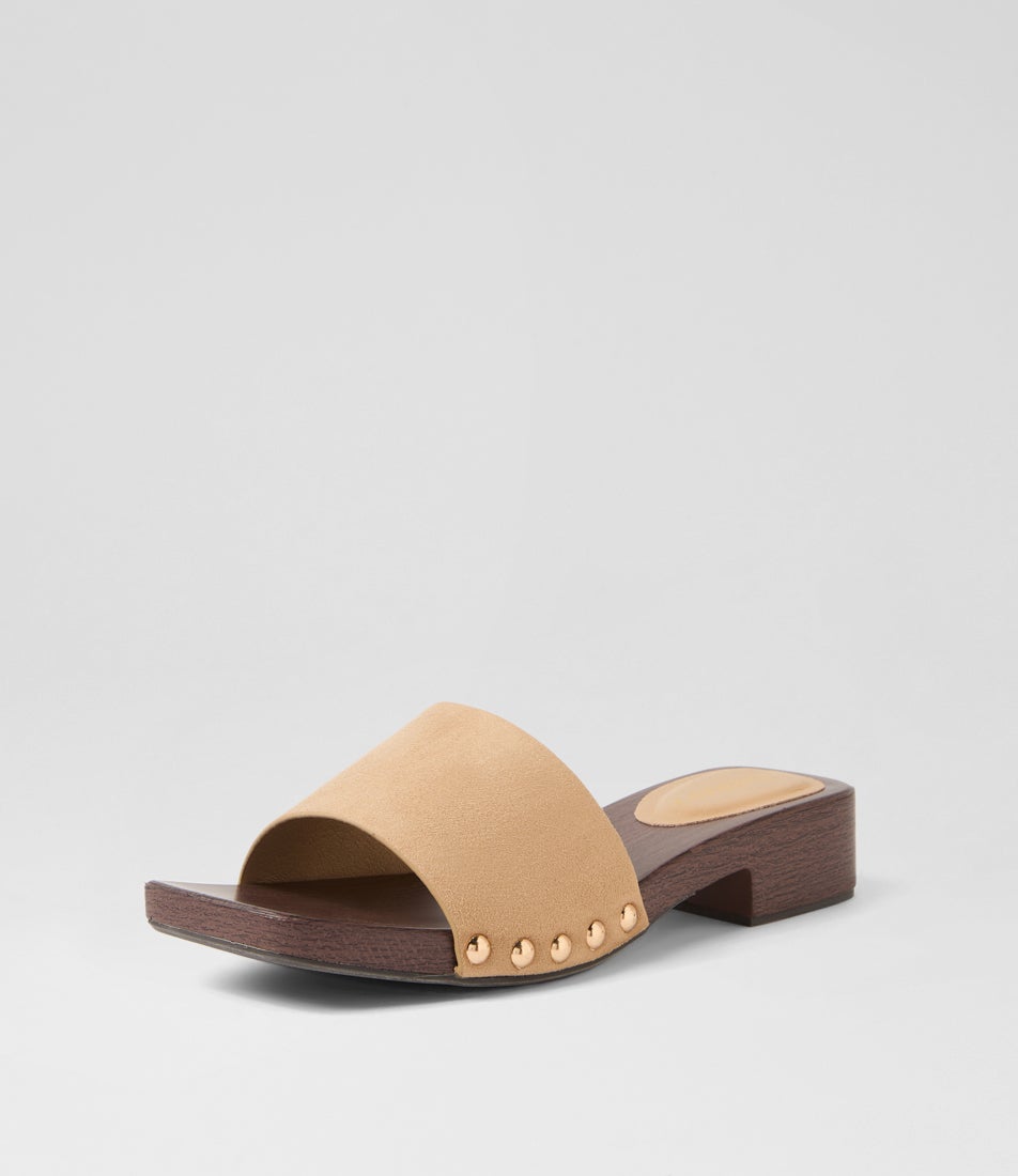 Zane Cashew Microsuede Sandals