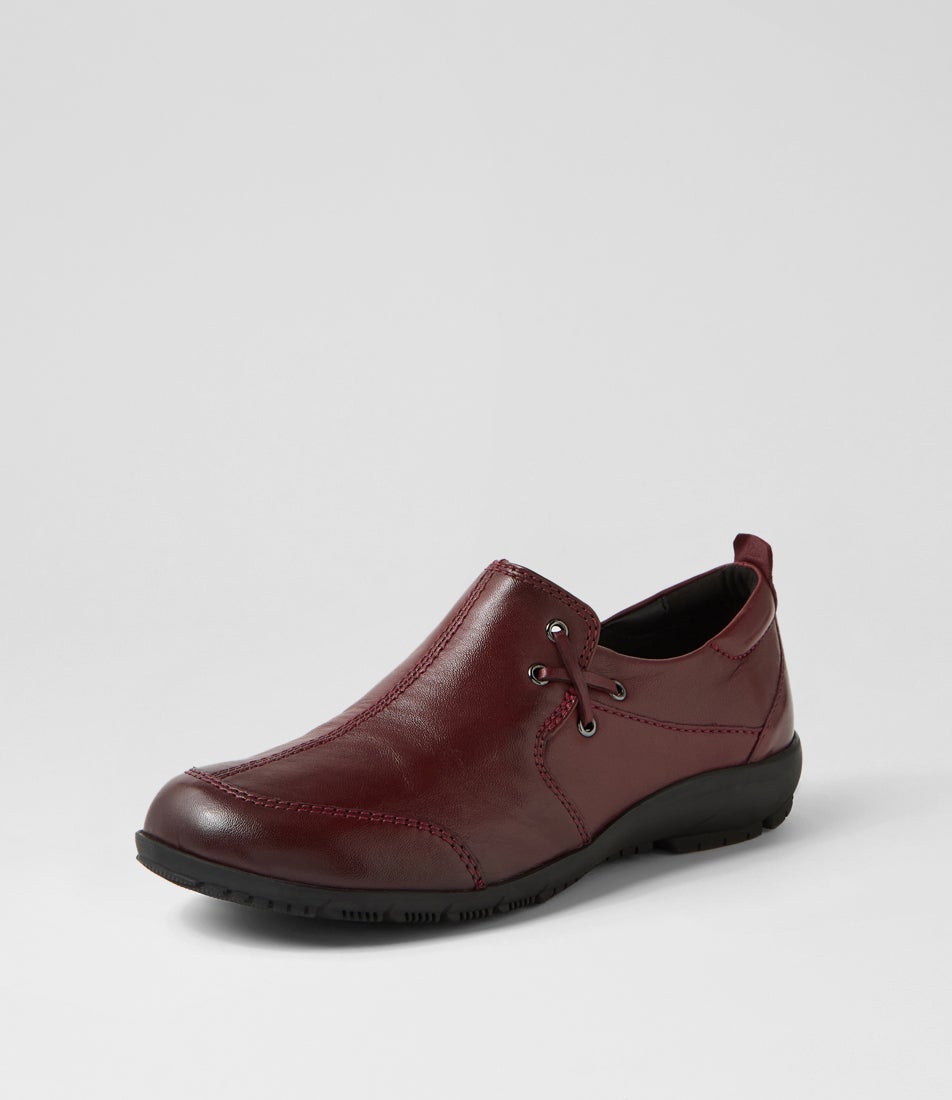 Charlotte 17 Bordeaux Leather Lace Up Flats