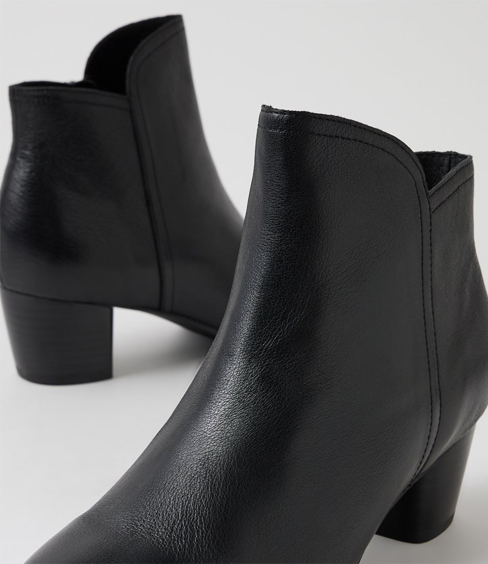 Gebben W Black Leather Ankle Boots