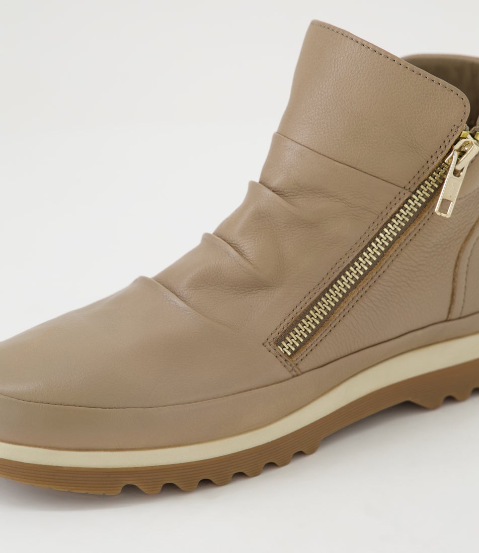 Karols Fawn Leather Ankle Boots