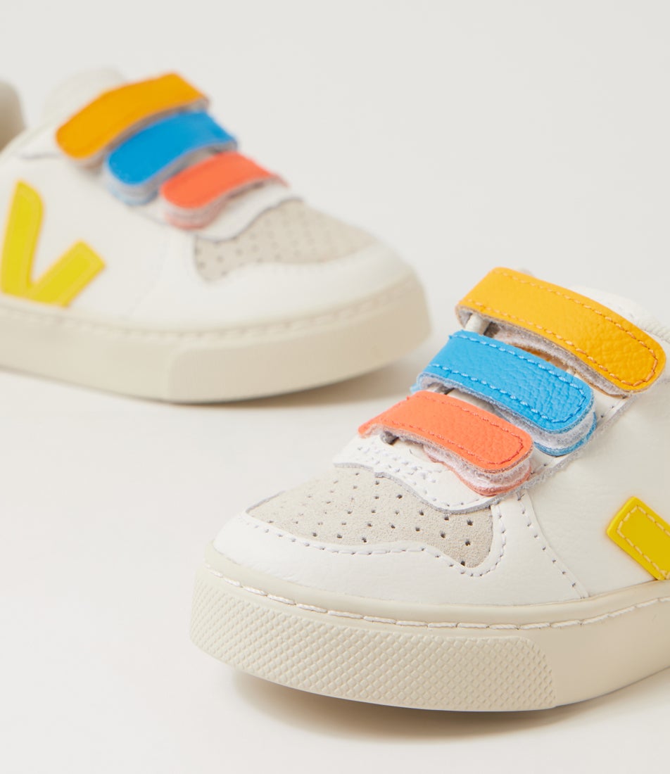 Small V-10 Toddler White Tonic Leather Sneakers