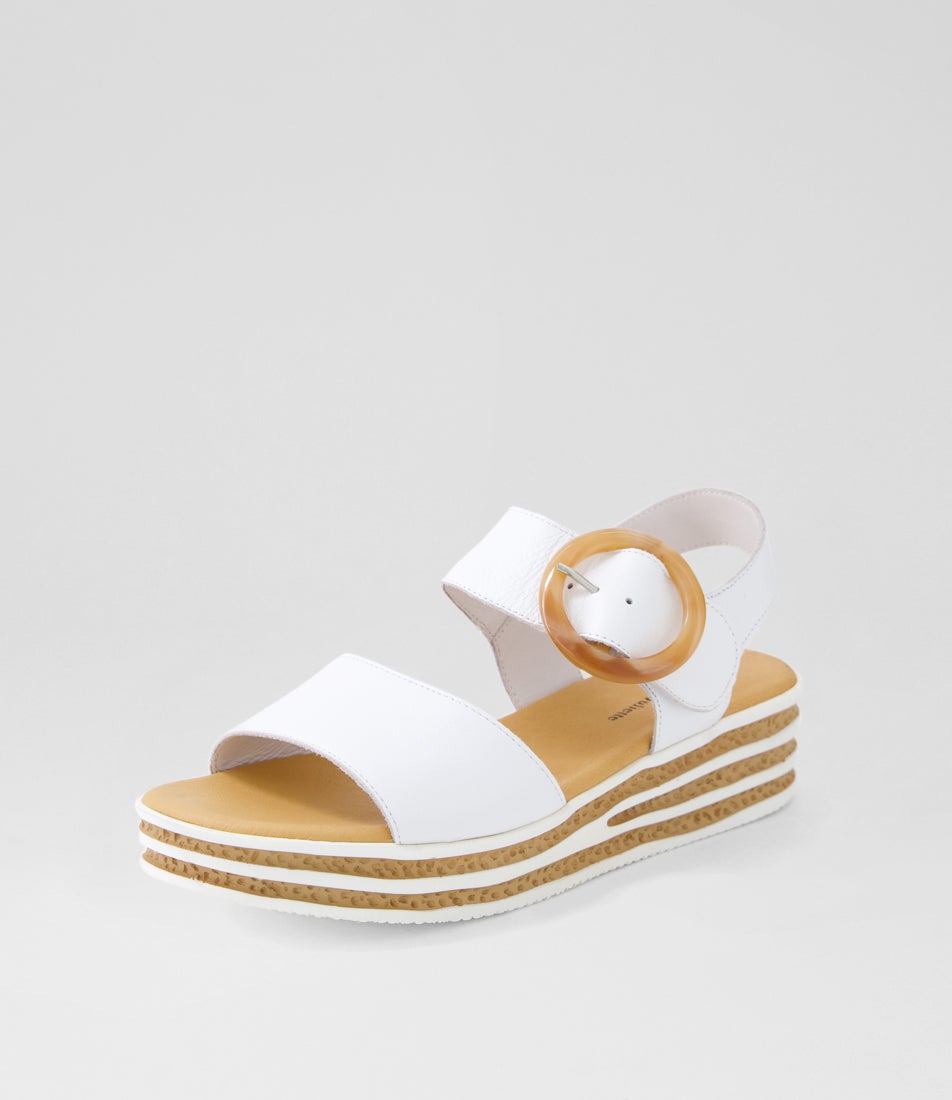 Cubbie White Leather Sandals