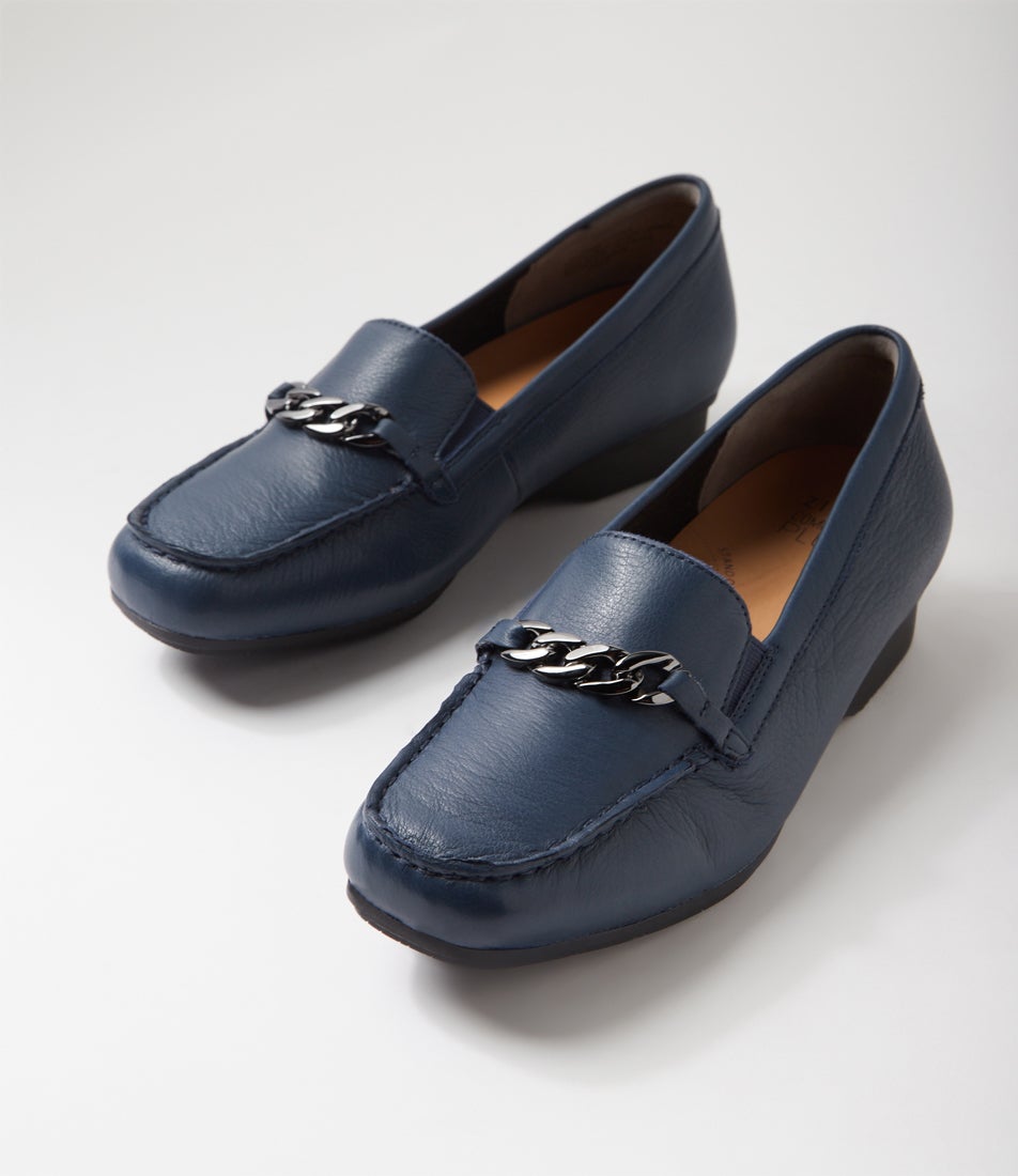 Fenders Xf Navy Leather Loafers