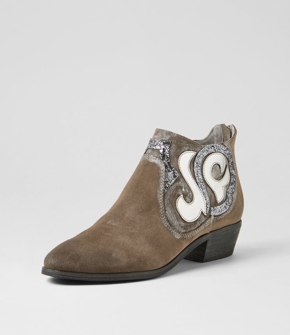 Narnia Grey Suede Ankle Boots