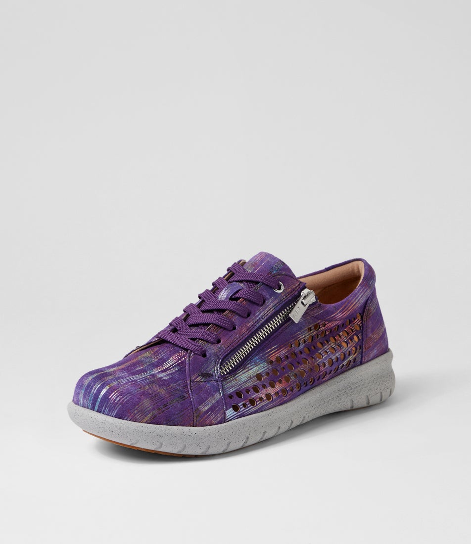 Shovo Xf Purple Brush Leather Sneakers Shovo Xf Purple Brush Leather Sneakers