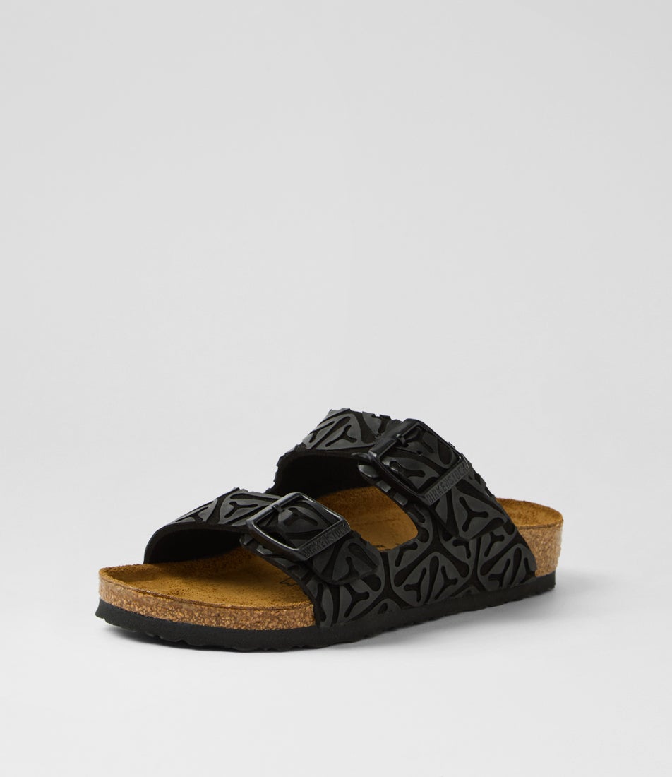 Arizona Kids Jnr Seaweed Black Microfiber Sandals
