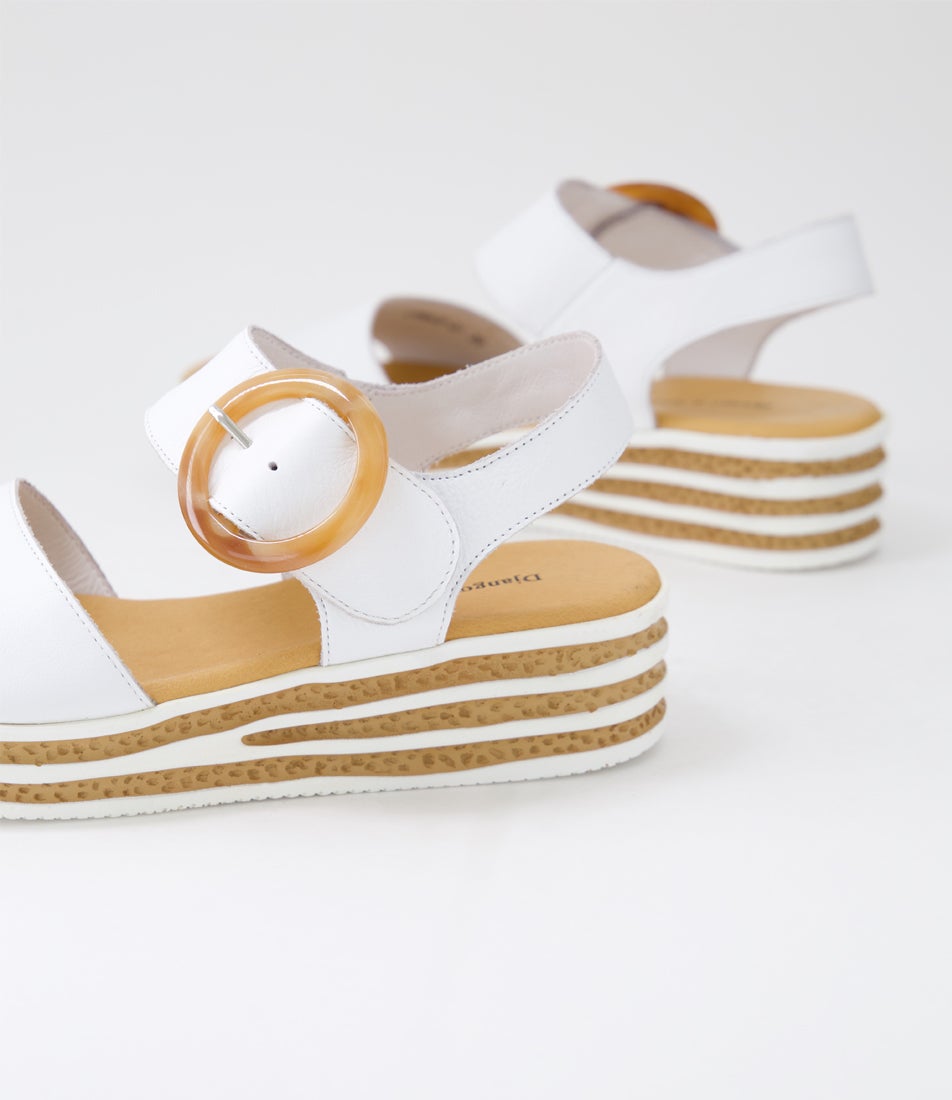 Cubbie White Leather Sandals