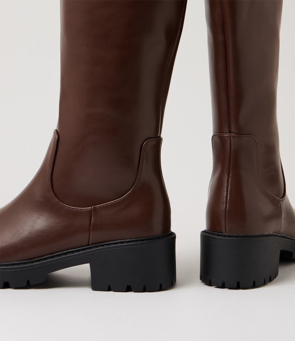 Jailyn Chocolate Brown Knee High Boots