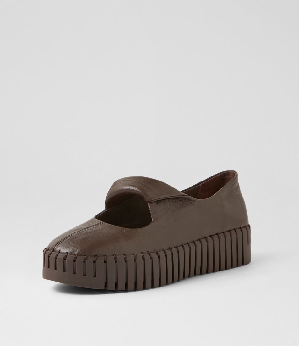 Breakin Choc Leather Mary Janes