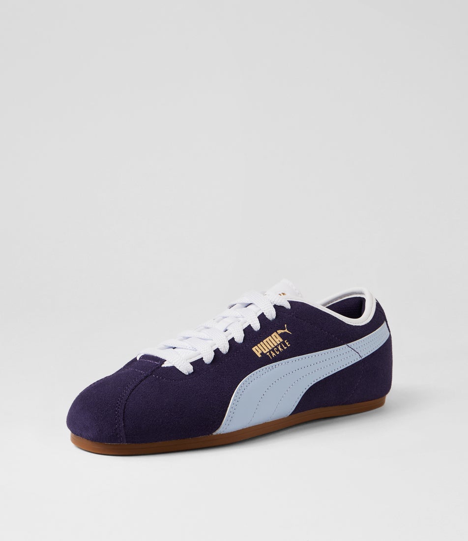 Puma Tackle W Deep Plum Mountain Blue Fabric Sneakers
