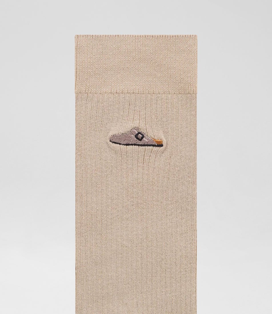 Cotton Ribbed Boston Sandcastle Cotton Socks