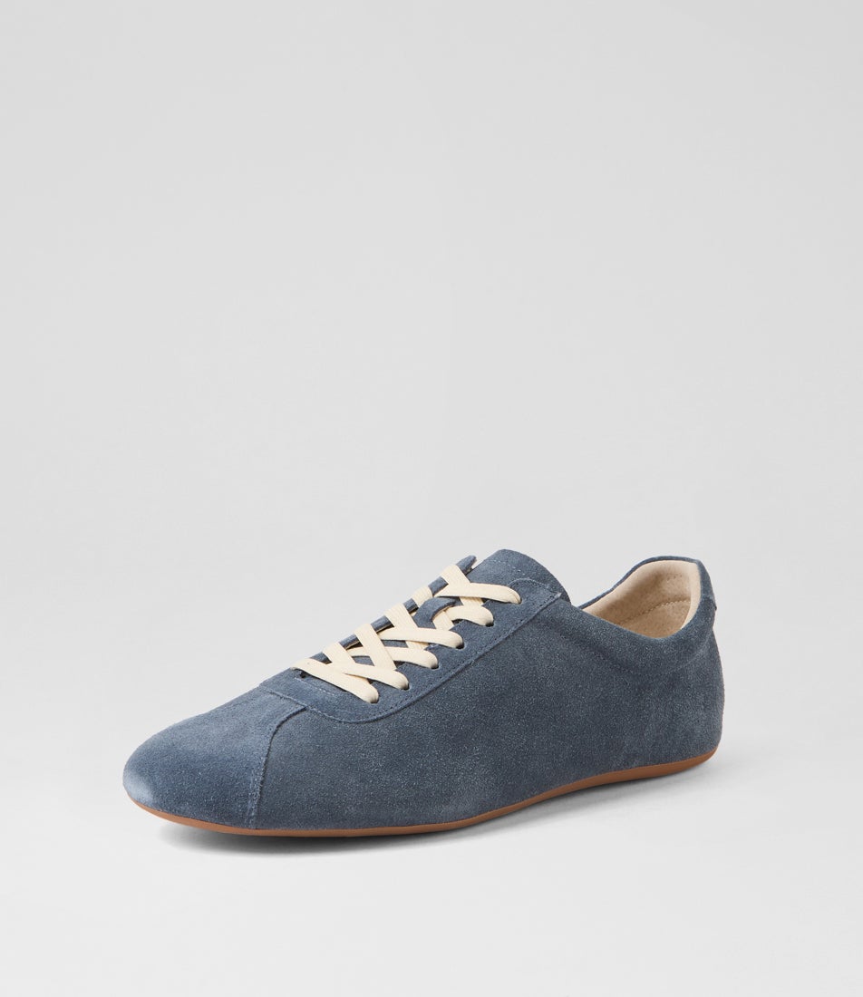 Bookier Denim Suede Lace Up Flats