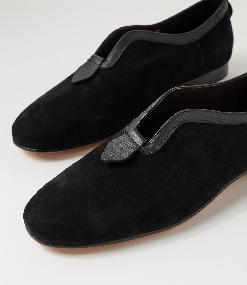 Iddes Black Suede Leather Loafers