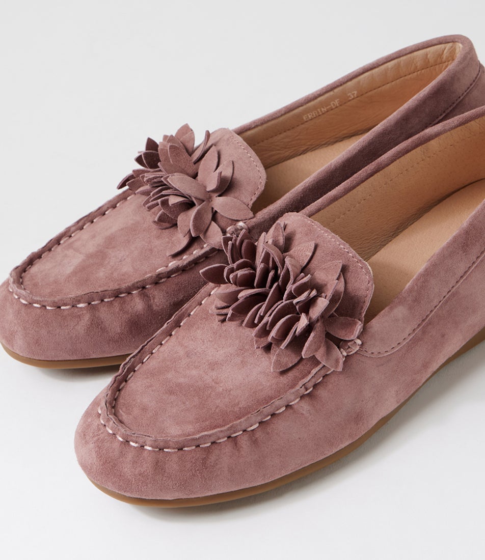 Errin Mauve Suede Flat Shoes