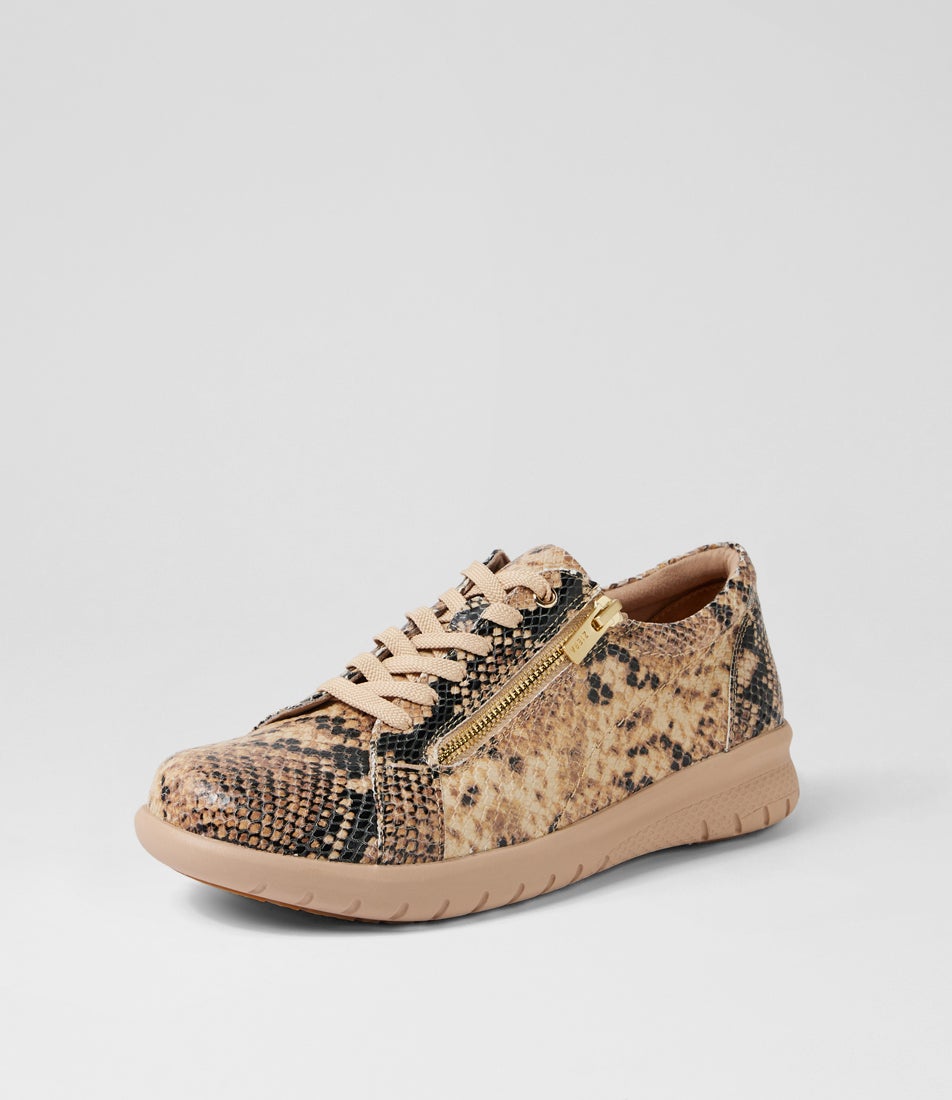 Solar Xf Black Caramel Snake Leather Sneakers