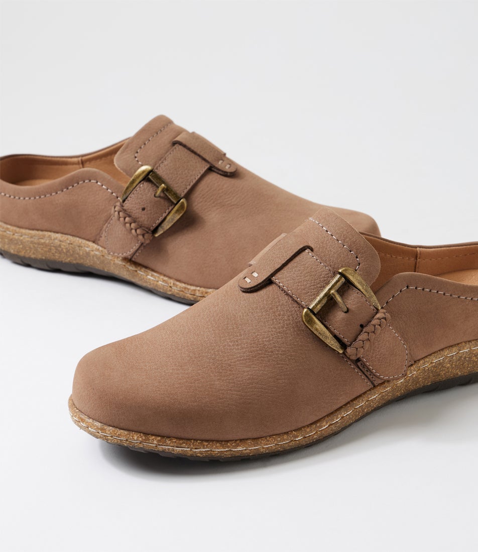 Atwood Taupe Nubuck Flat Shoes