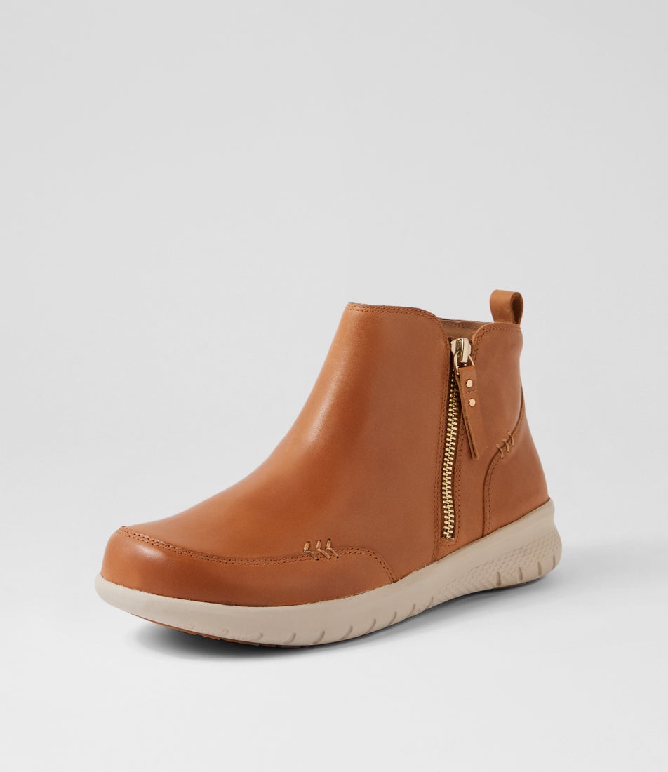 Sesta Xf Tan Leather Ankle Boots