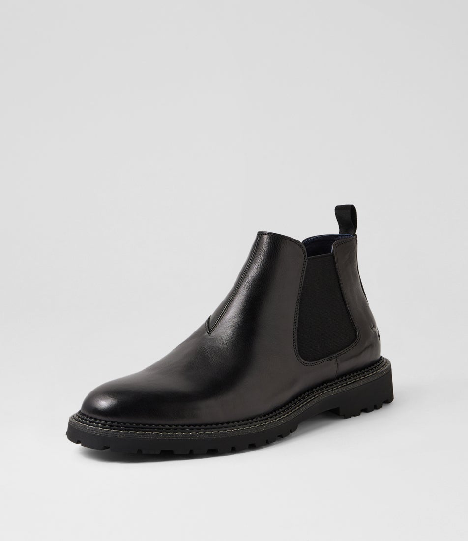 Earl Black Leather Chelsea Boots