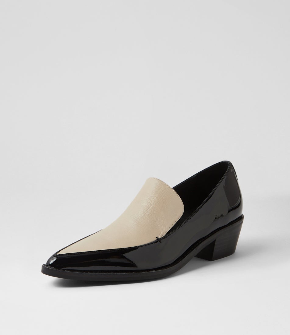 Daven Black Vanilla Patent Leather Flat Shoes