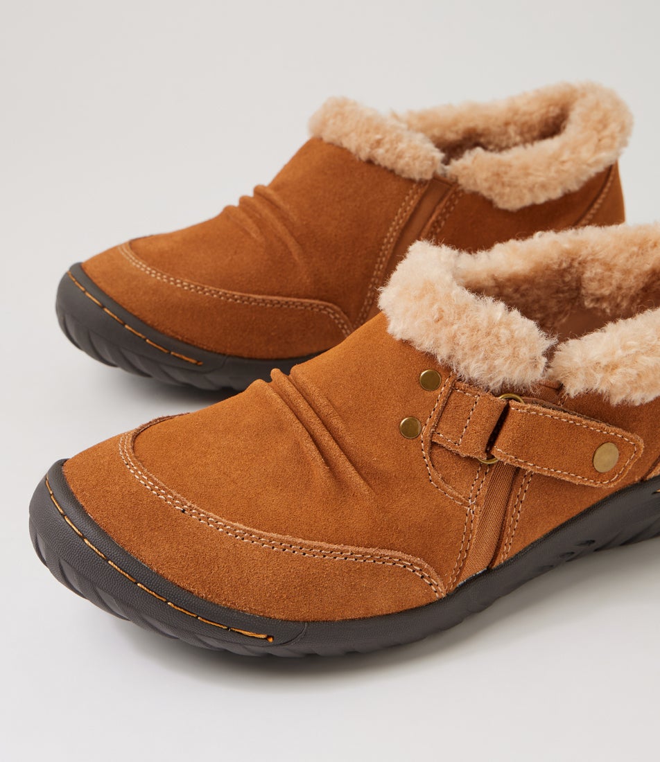 Tarvin Dark Tan Suede Flat Shoes