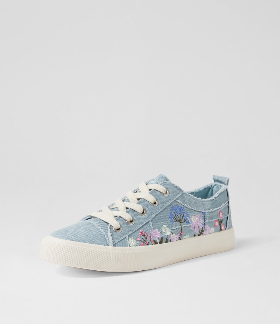 Vivid Sky Blue Canvas Sneakers