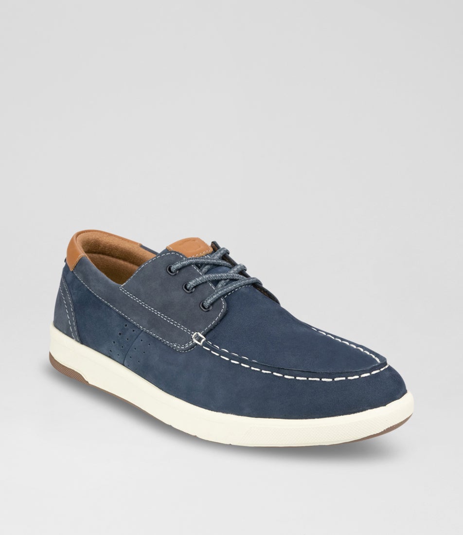 Crossover Navy Nubuck Boat Shoes