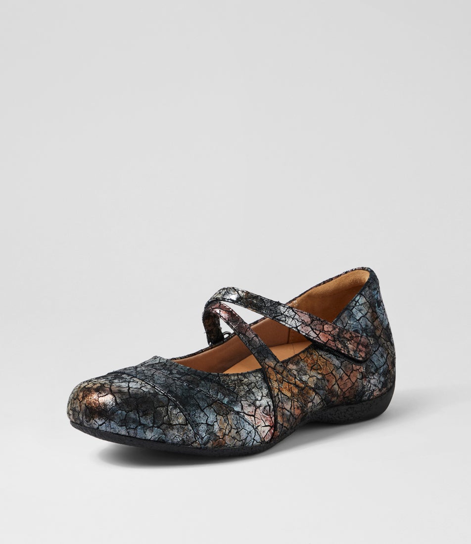 Xray W Copper Desert Print Leather Flat Shoes