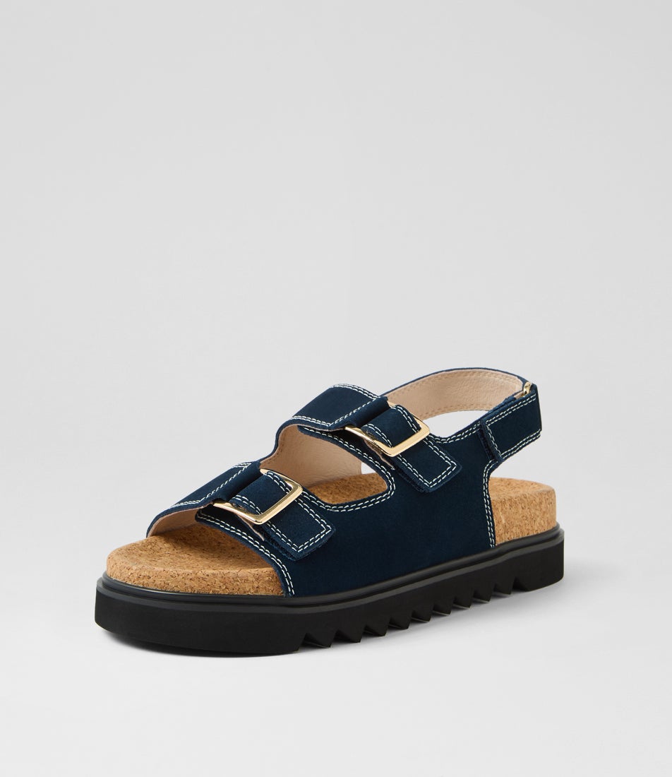 Tulum Navy Suede Sandals