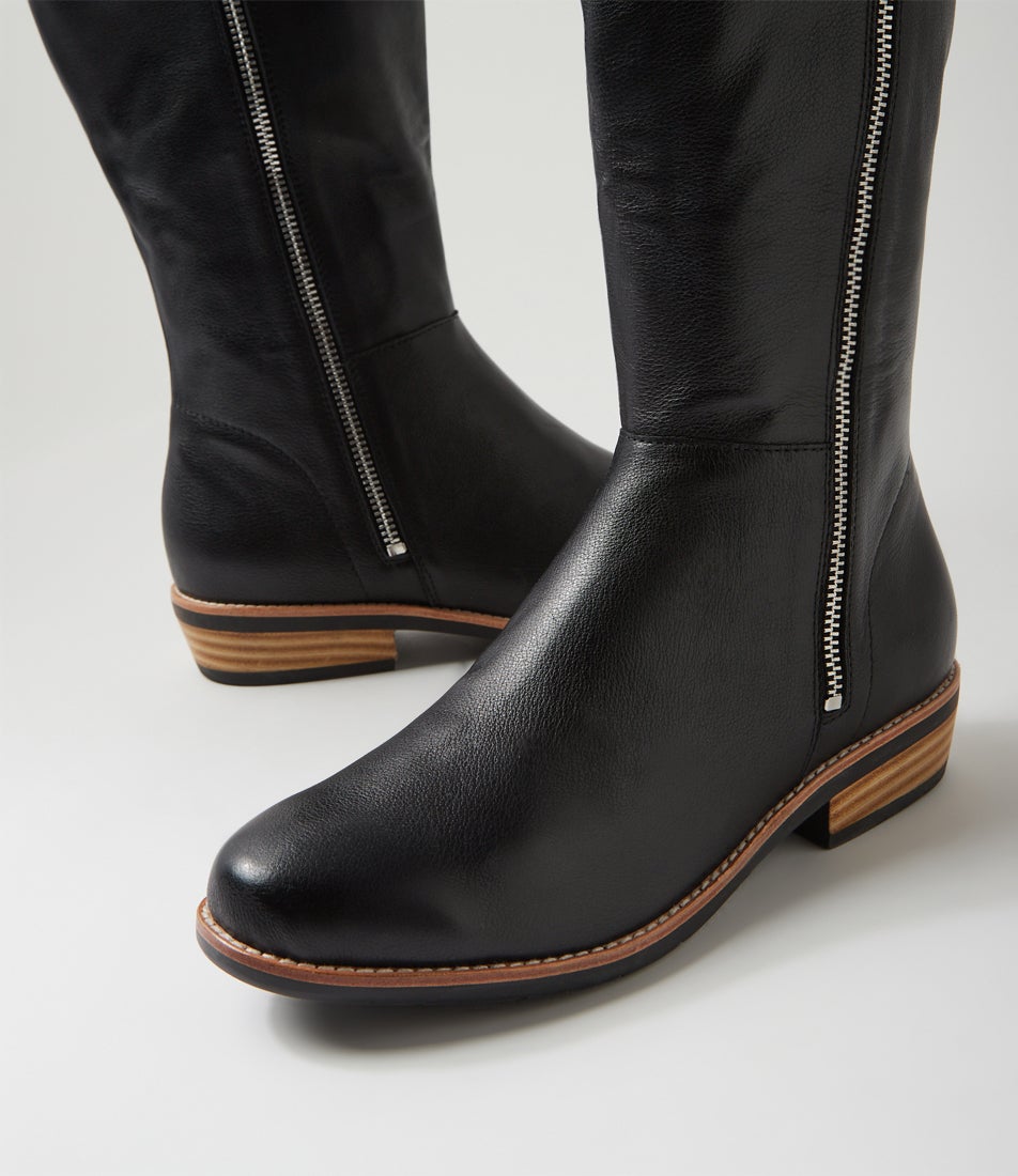 Lomar Black Natural Leather Calf Boots