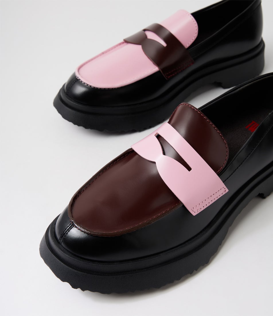 Walden Twins Pink Burgundy Leather Loafers