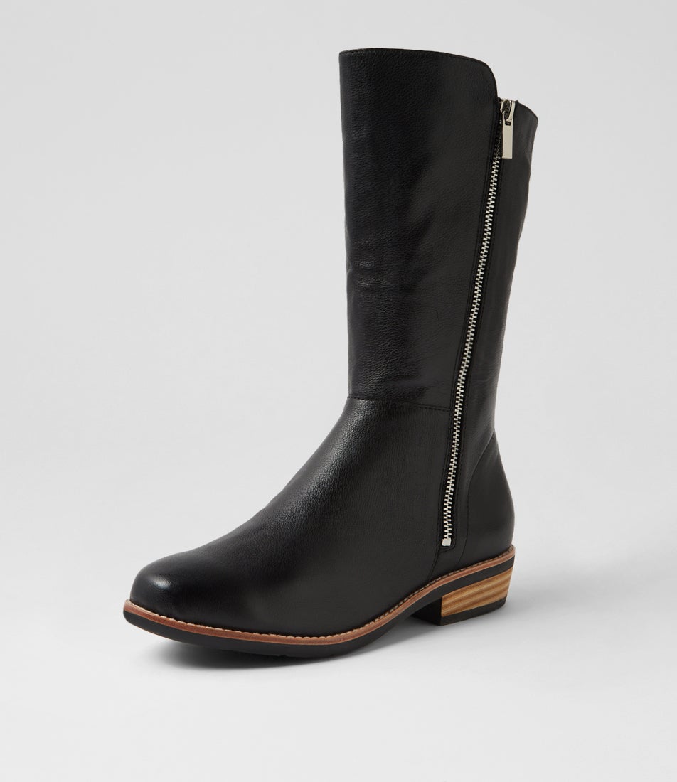 Lomar Black Natural Leather Calf Boots