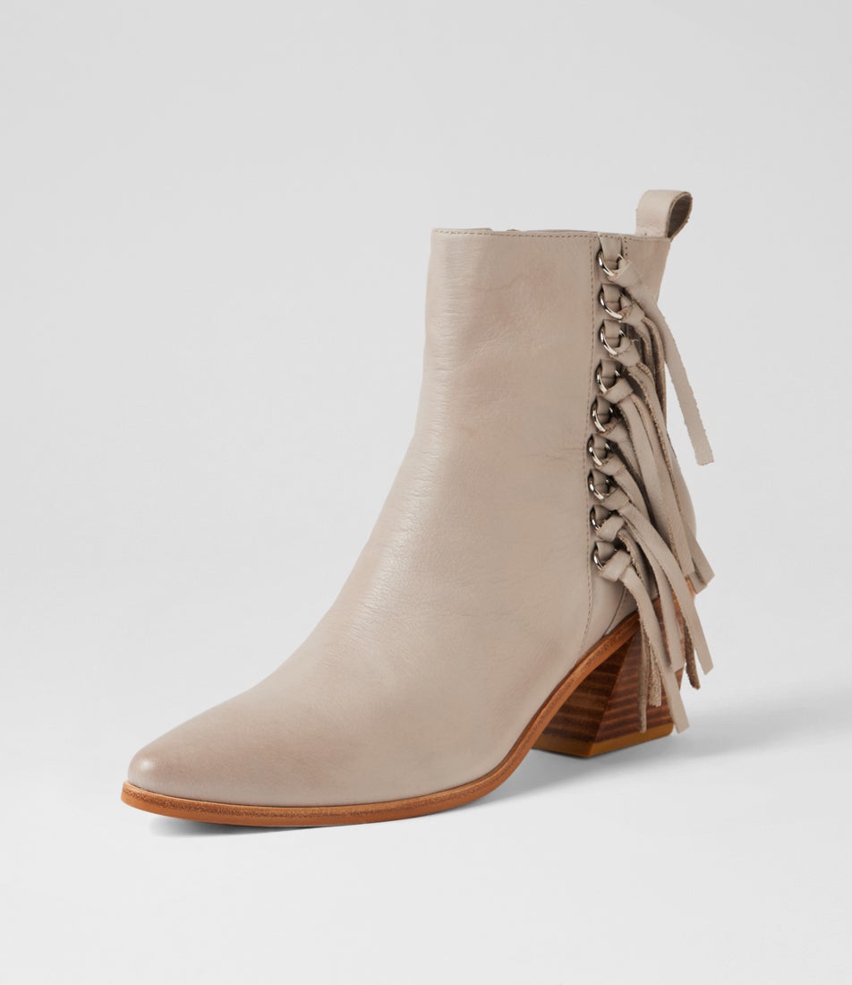 Joday Smoke Leather Ankle Boots