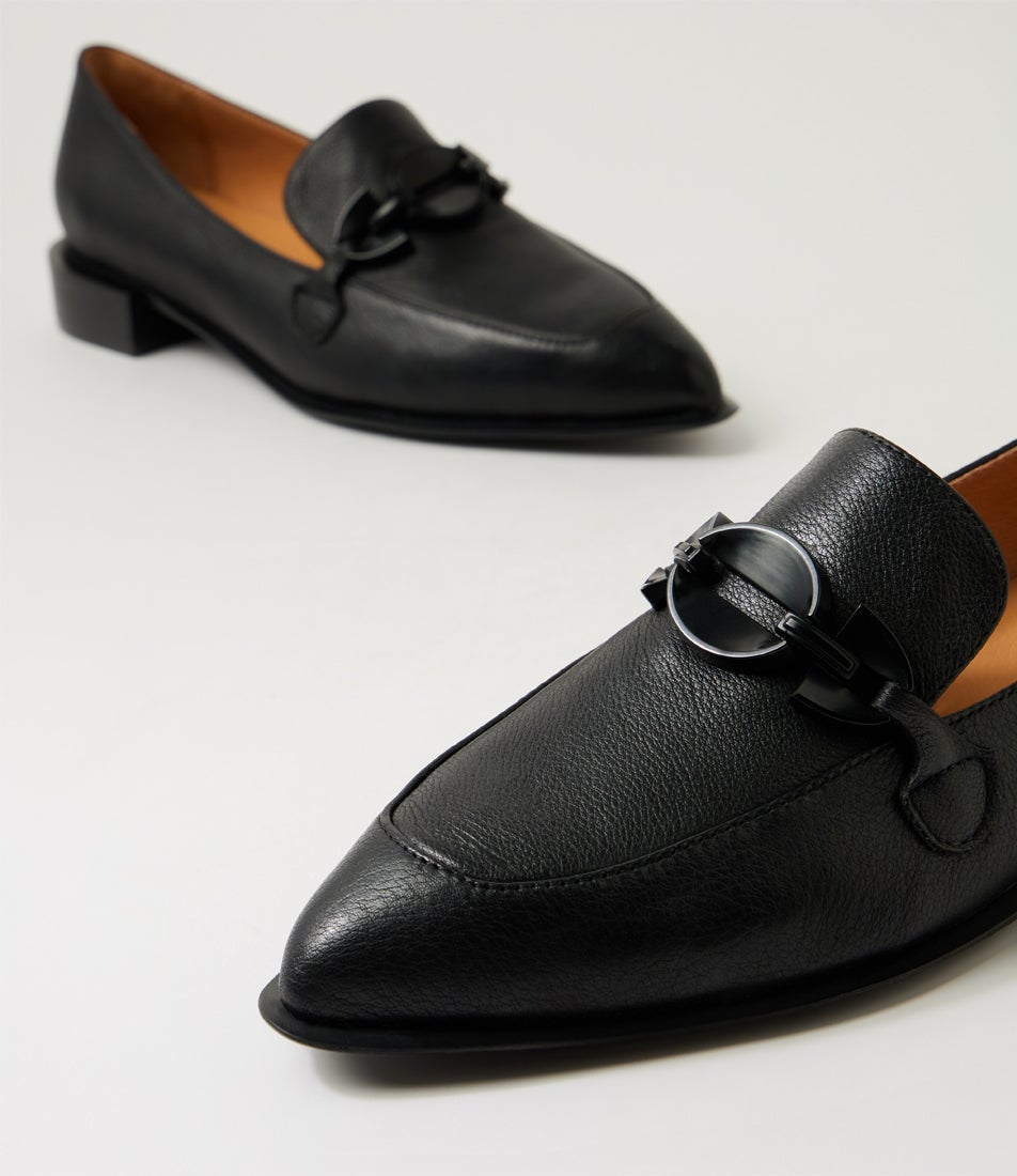 Elliotts Black Leather Loafers