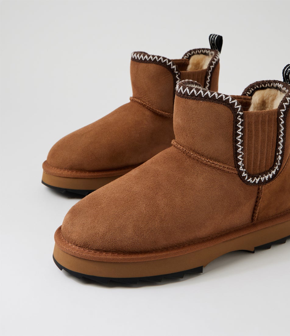 Higgie Chestnut Suede Slippers