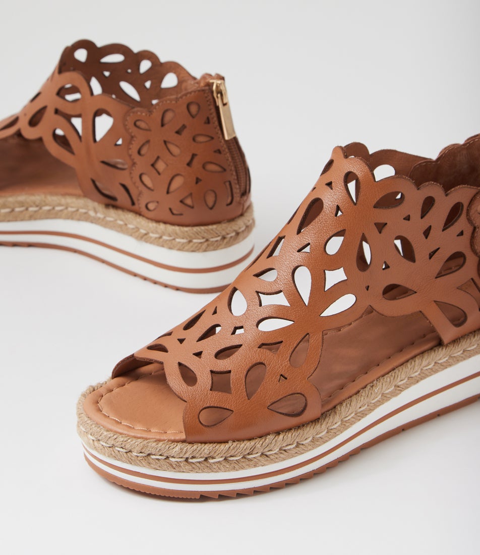 Adely Dark Tan Leather Sandals