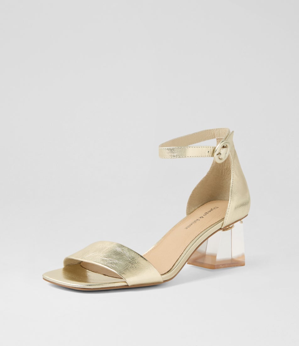 Mirabel Pale Gold Leather Sandals