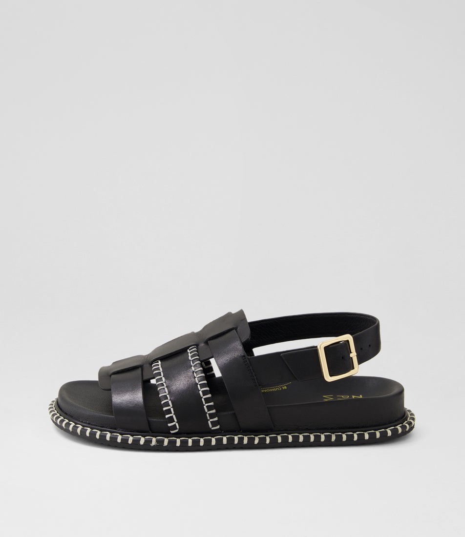 Ihoppe W Black Leather Sandals
