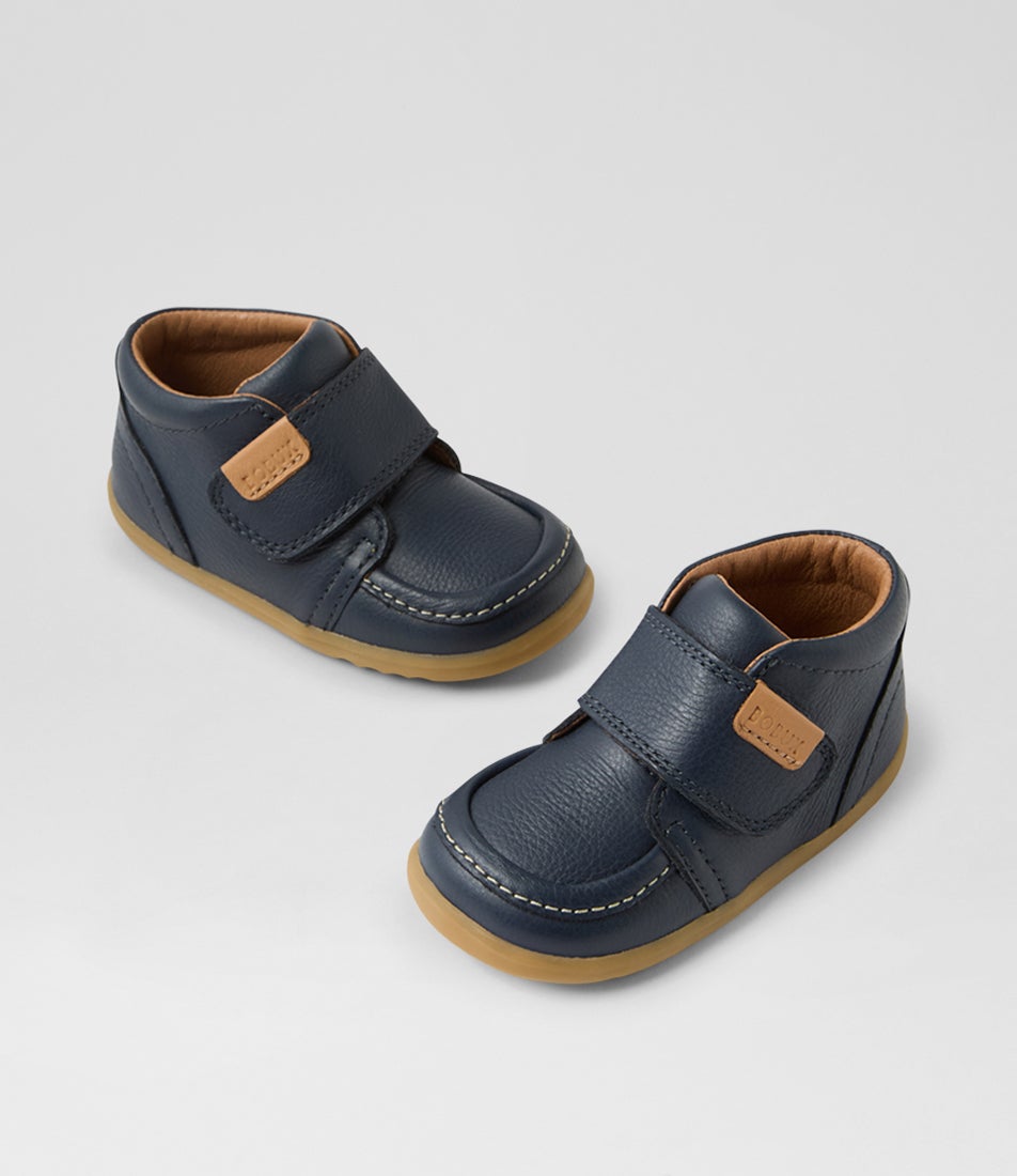 Su Grover Toddler Navy Leather Ankle Boots